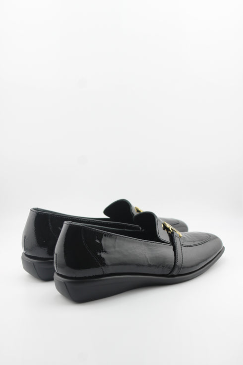 DFC Relax Leather Loafers with Metal Accent